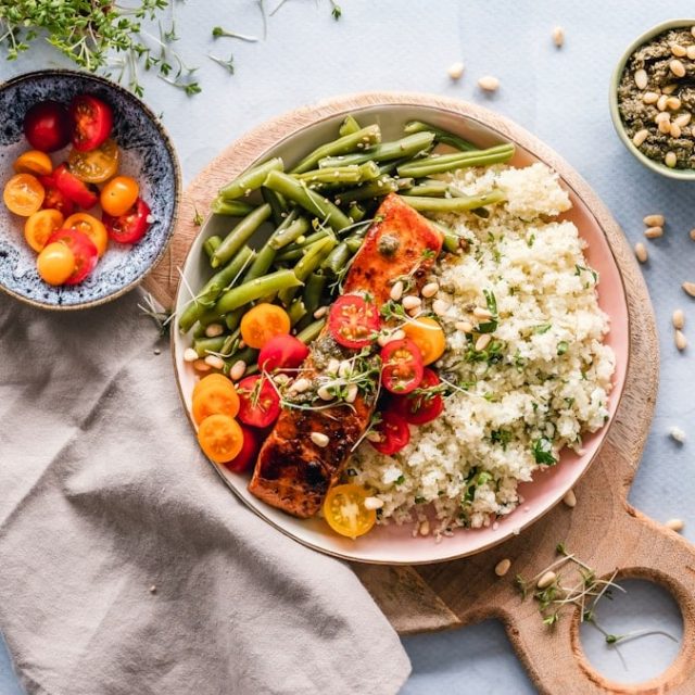 Salmon and quinoa dish